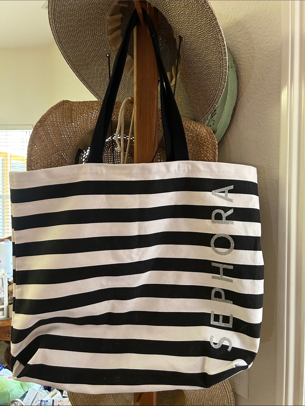 Sephora Black & White Stripe Canvas Tote